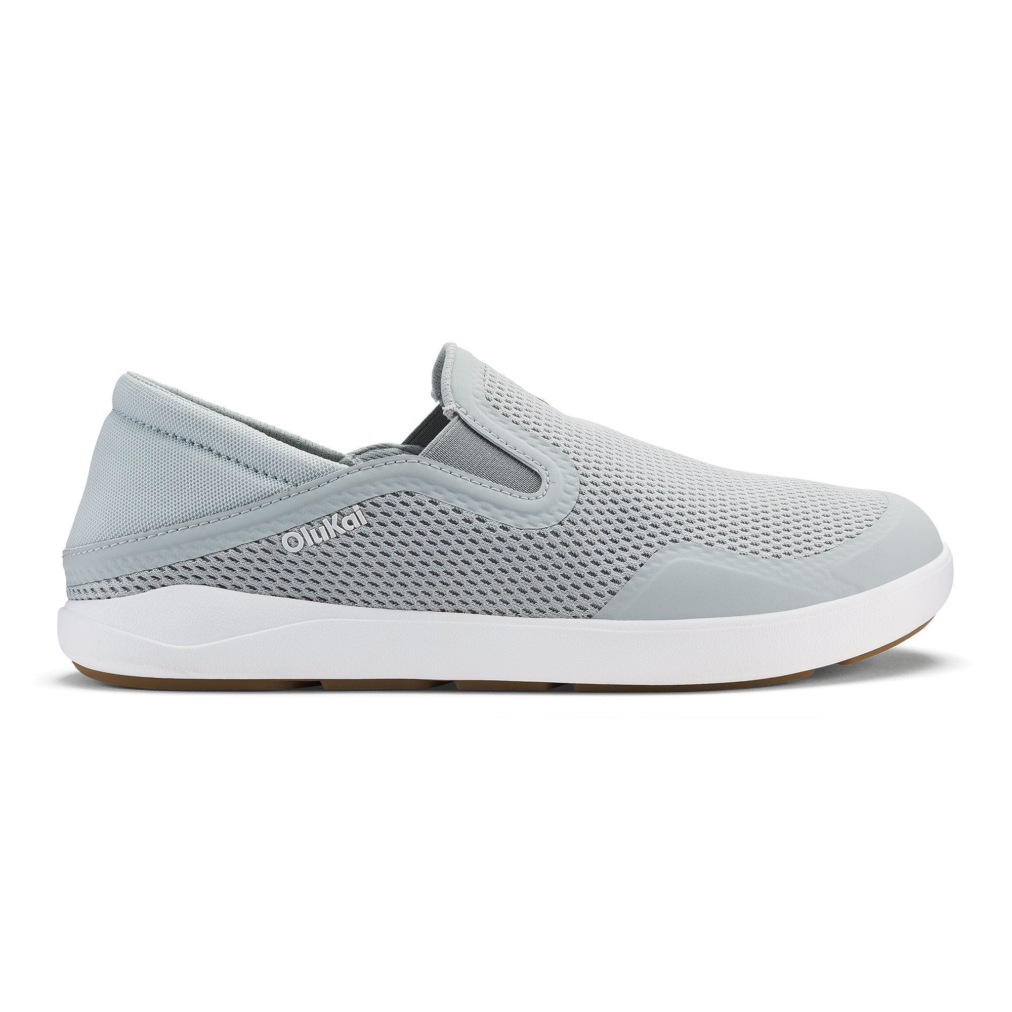 Olukai Mens 11 Nohea Mesh Slip On Shoes Gray Colapsible Heel  Olukai gray 11 slip on with fold down heel. main image 1