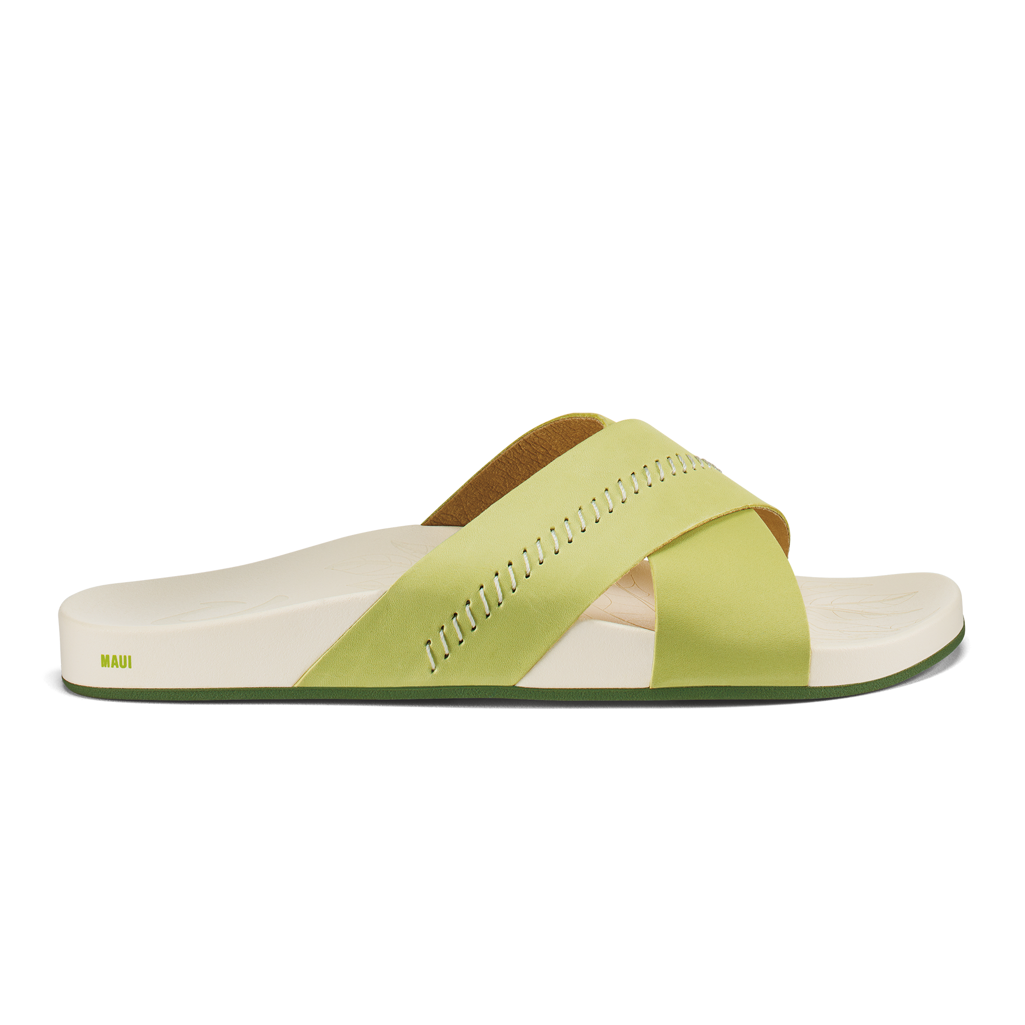 Kīpe‘a ‘Olu Women‘s Slide Sandals - Muted Green / Off White | OluKai