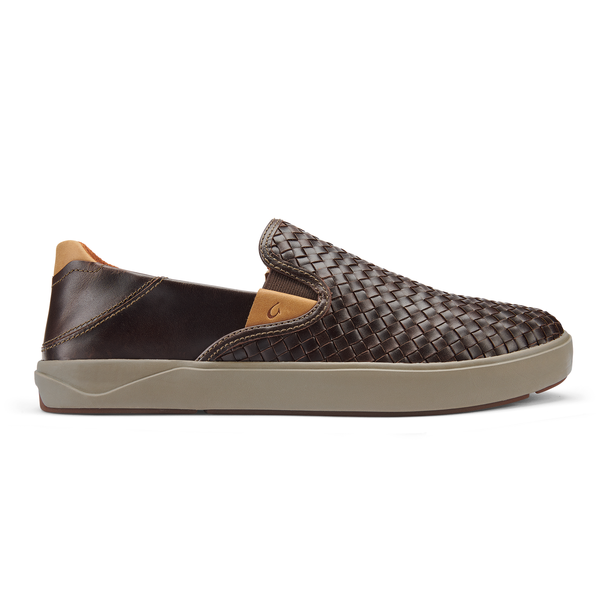 Lae ahi Lauhala Men s Leather Slip On Sneakers OluKai