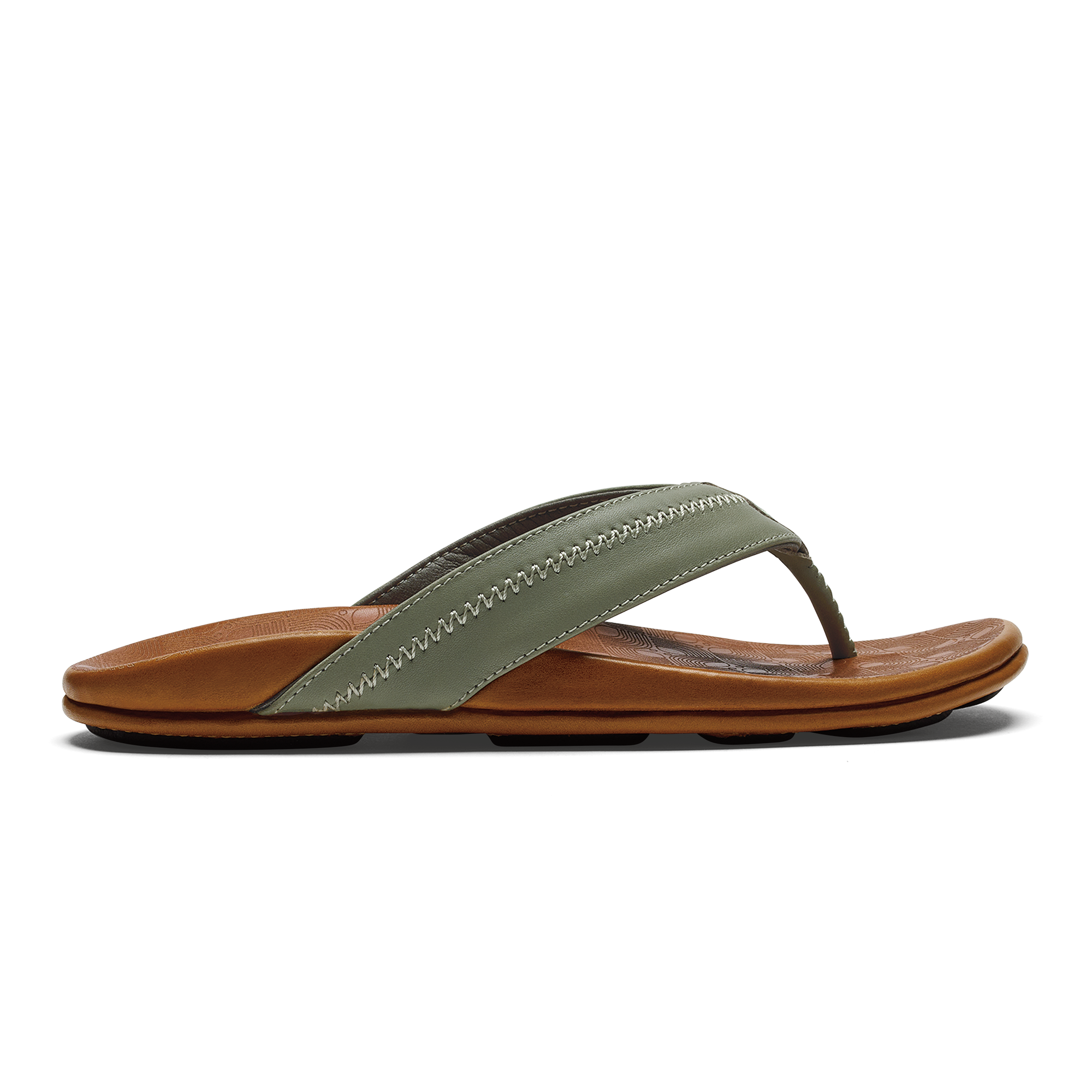 Hiapo Rum Dark Wood Men s Leather Beach Sandals OluKai