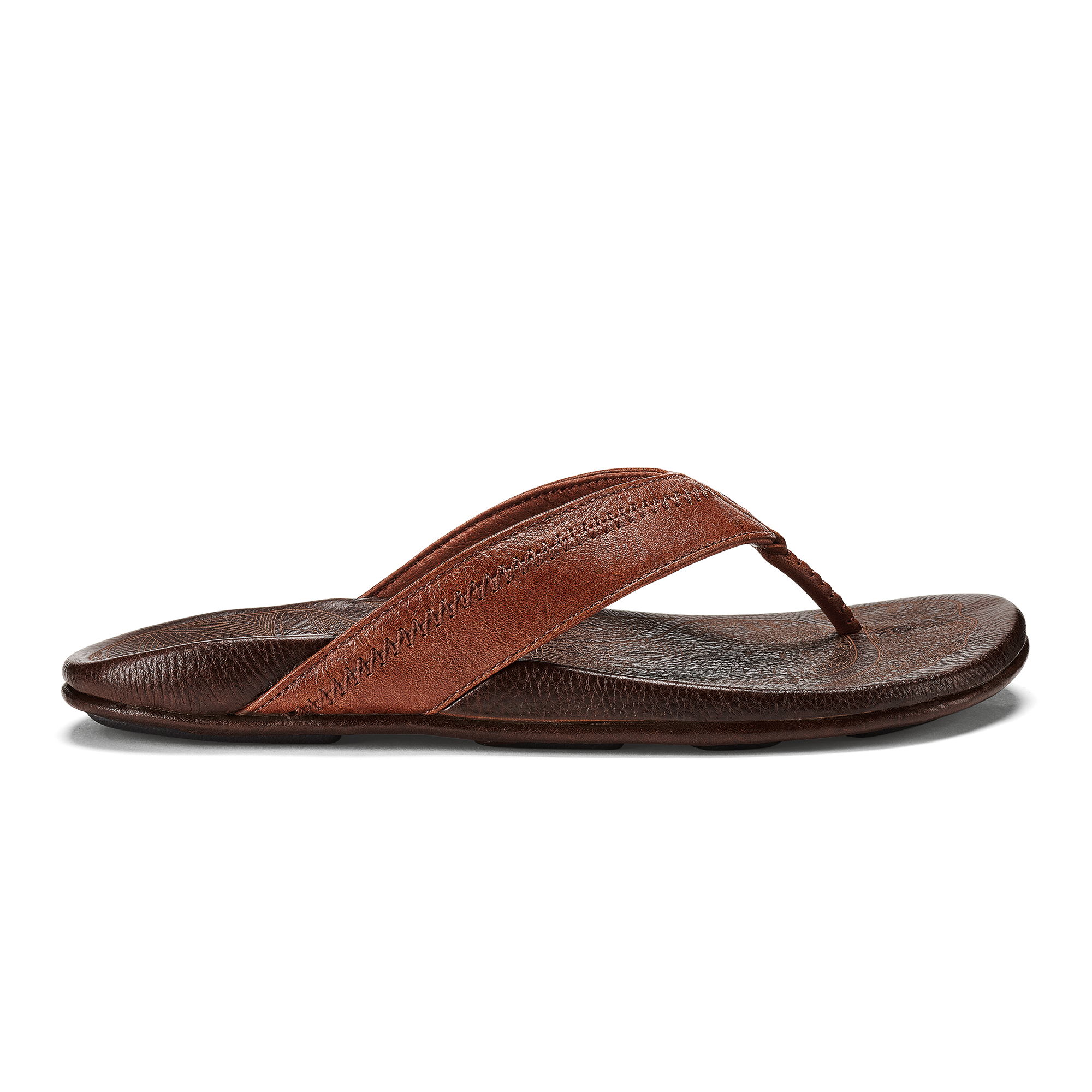 Hiapo - Rum / Dark Wood Men’s Leather Beach Sandals