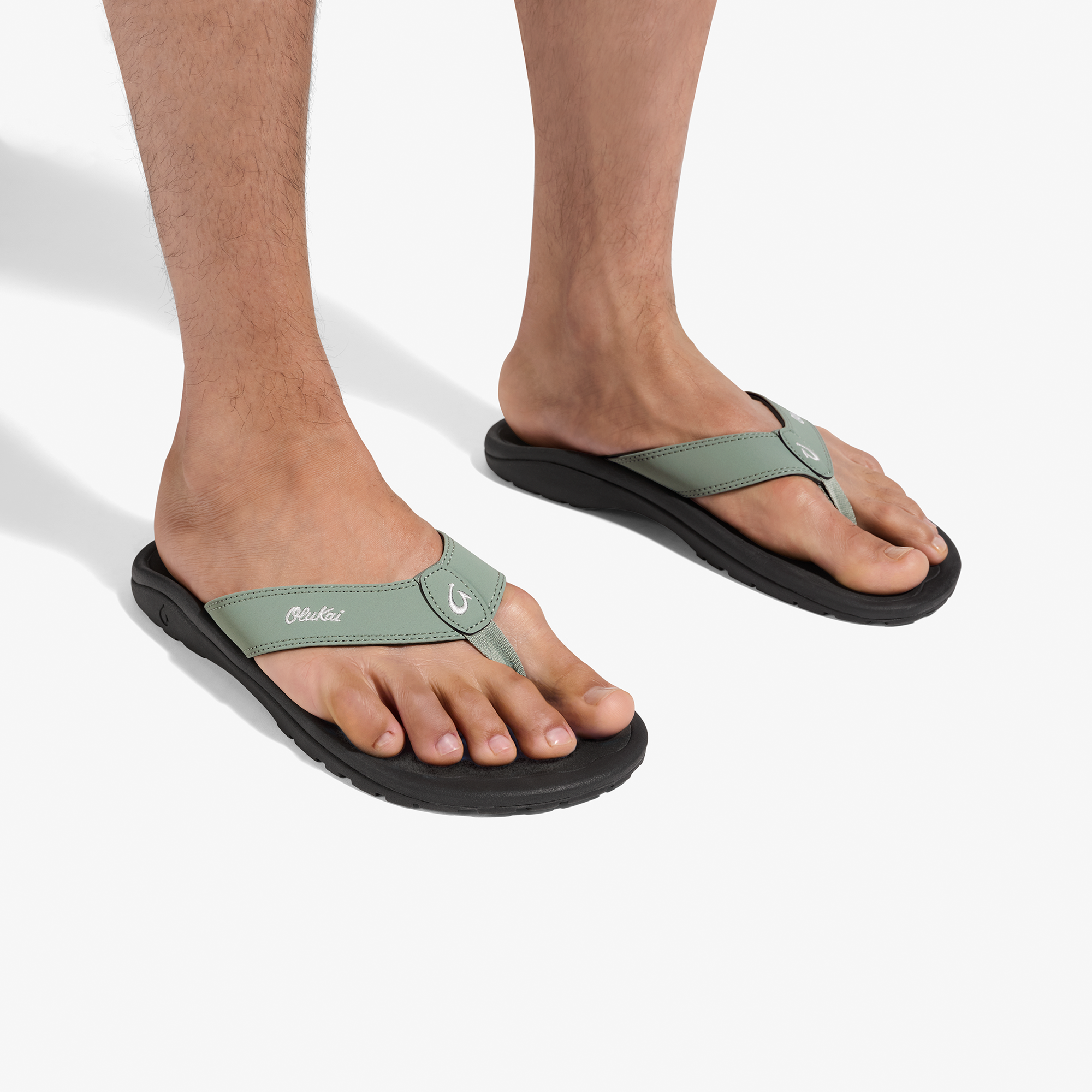 OluKai ohana Green Strap Black Footbed Sandals OluKai  main image 4