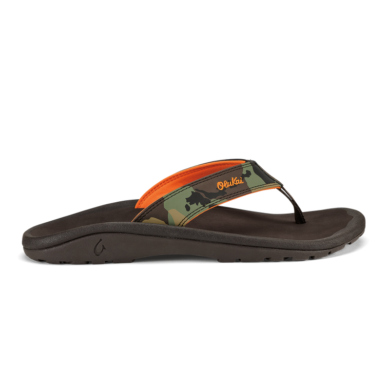 OluKai Ohana Men\'s Flip Flop Sandals Orange/Black Slip On Size 8 Ohana Men main image 2
