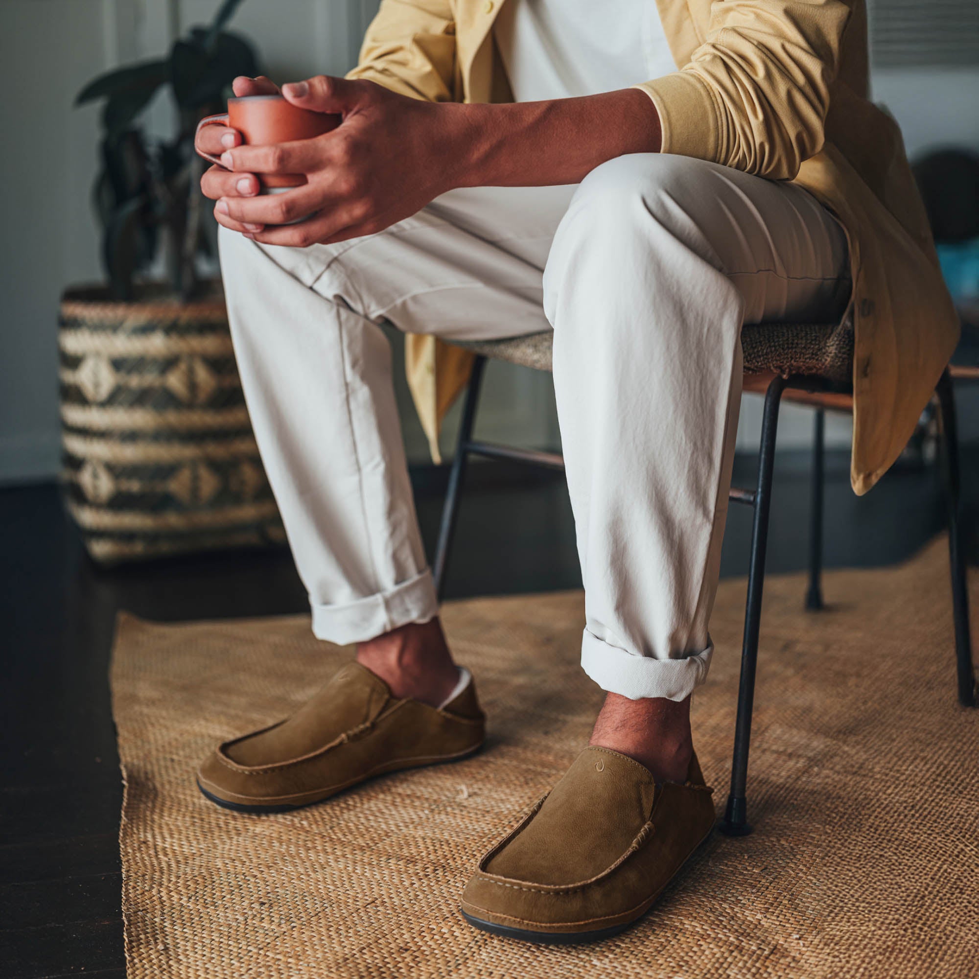 Moloā Men's Leather Slippers - Kona Coffee | OluKai