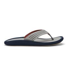 Olukai Ulele Gray Flip Flop Sandals with White Sole, Men’s 9 Ulele Men main image 2
