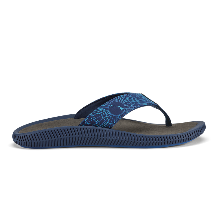 OluKai Men\'s Ulele Men’s Water-Ready Beach Sandals in Blue/Charcoal, Size 10 Ulele Men main image 4