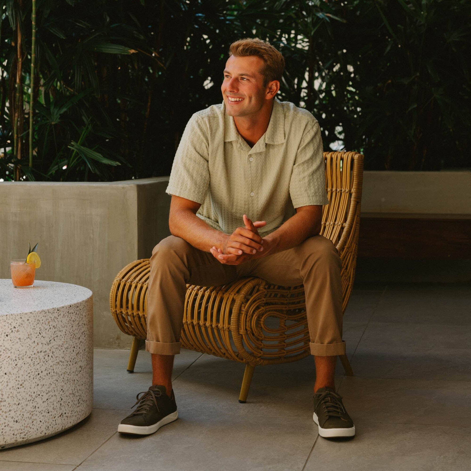 Lae'ahi Lī 'Ili Men's Leather Sneakers - Dark Java | OluKai