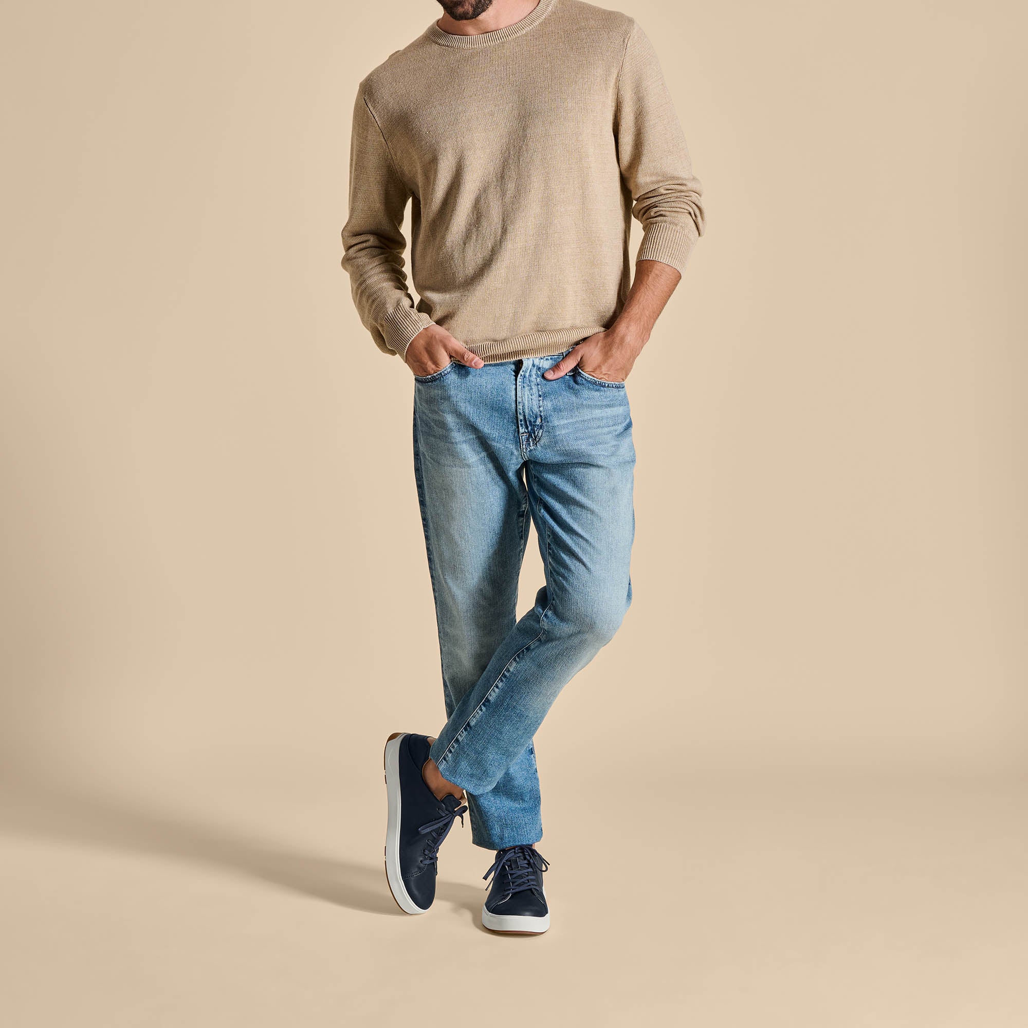 Lae'ahi Lī 'Ili Men's Leather Sneakers - Trench Blue | OluKai