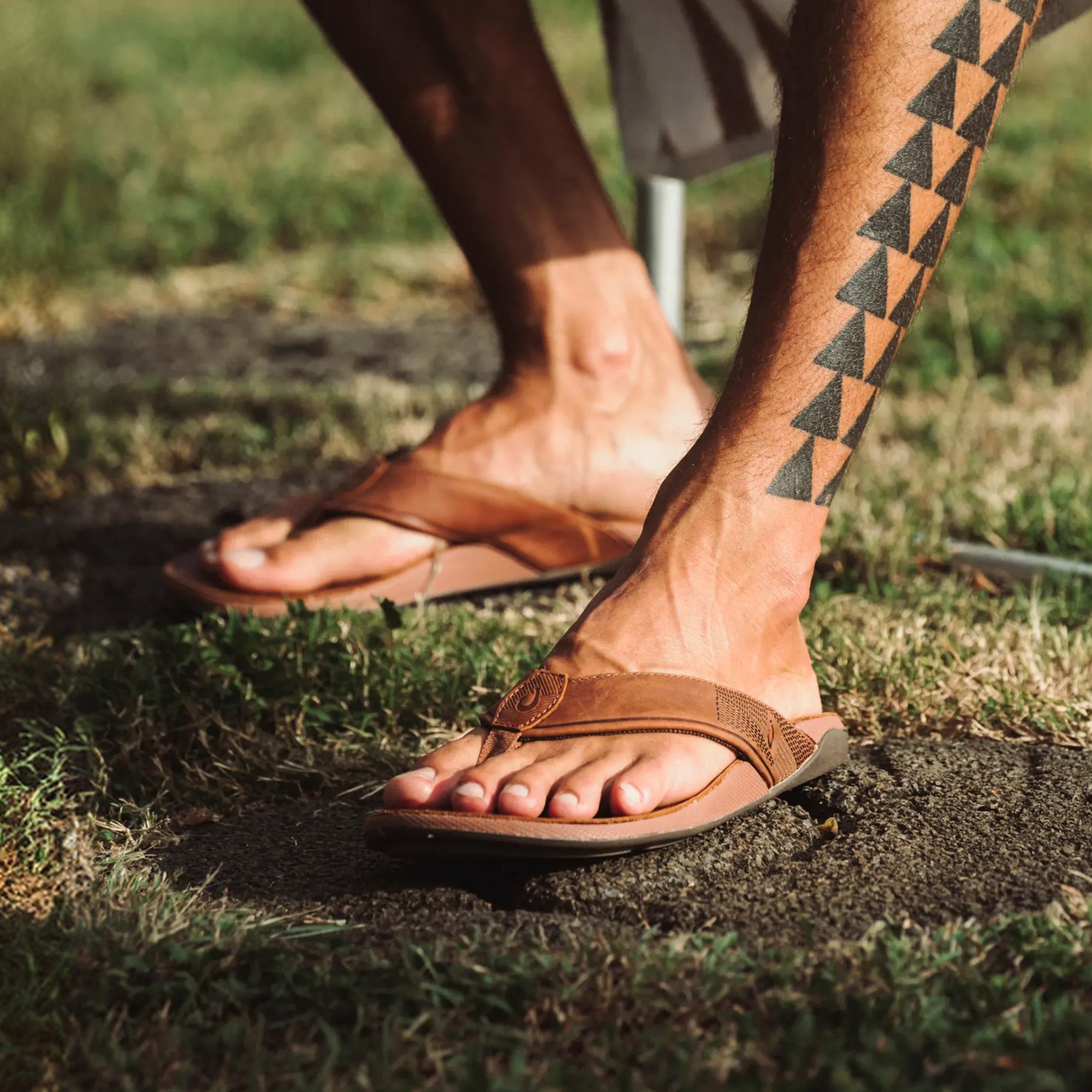 Tuahine Men's Waterproof Leather Beach Sandals - Fox | OluKai