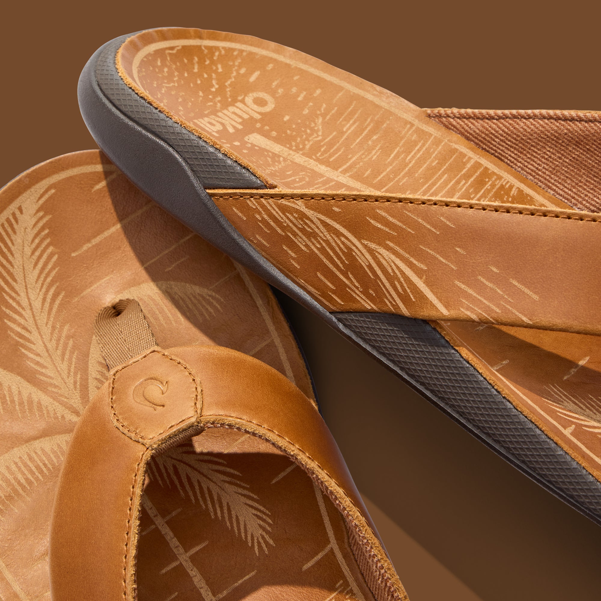 Tuahine Men's Waterproof Leather Beach Sandals - Fox | OluKai