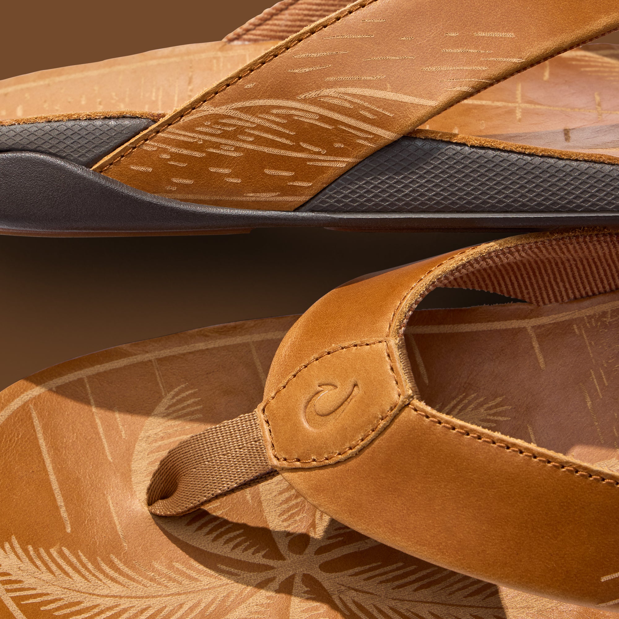 Tuahine Men's Waterproof Leather Beach Sandals - Fox | OluKai