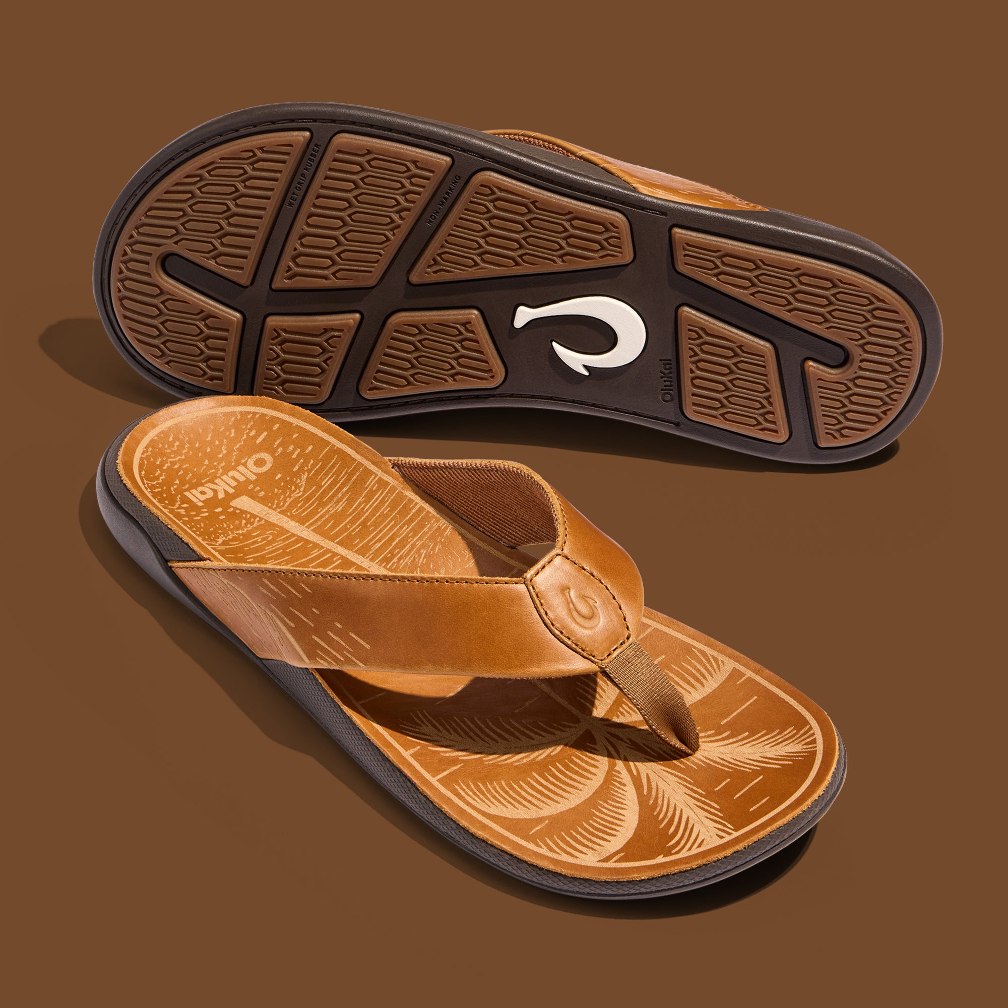 Tuahine Men's Waterproof Leather Beach Sandals - Fox | OluKai