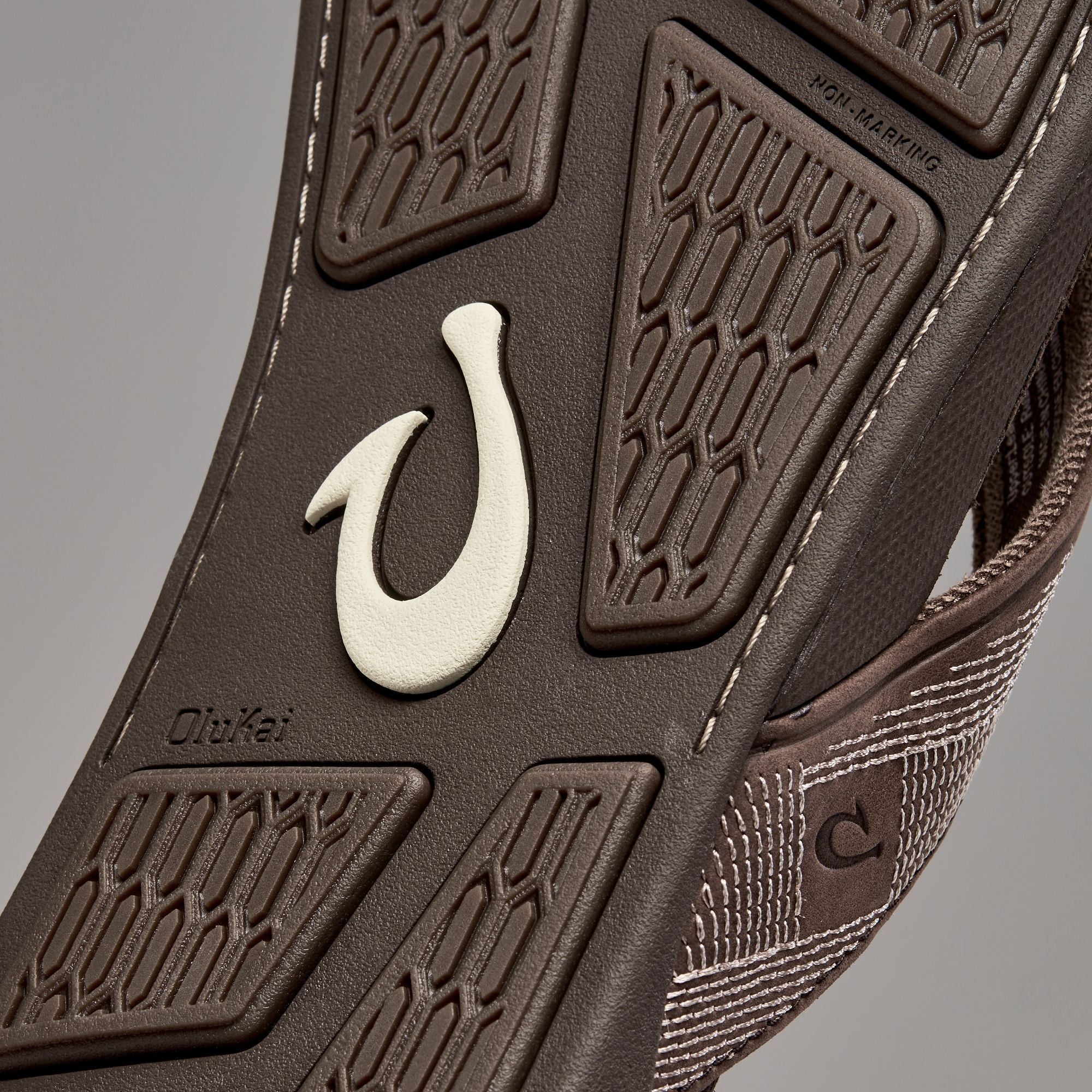 Tuahine Men's Waterproof Leather Beach Sandals - Dark Wood | OluKai