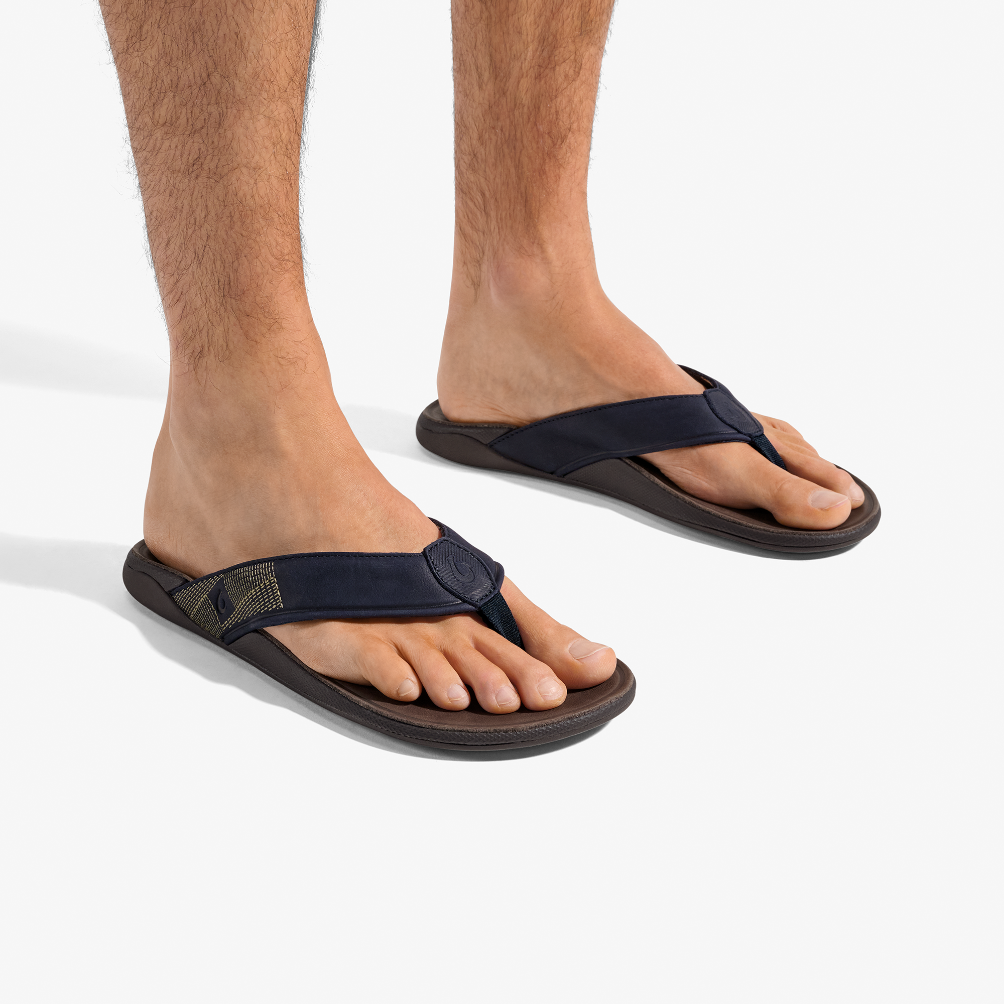 Tuahine Men's Waterproof Leather Beach Sandals - Trench Blue | OluKai