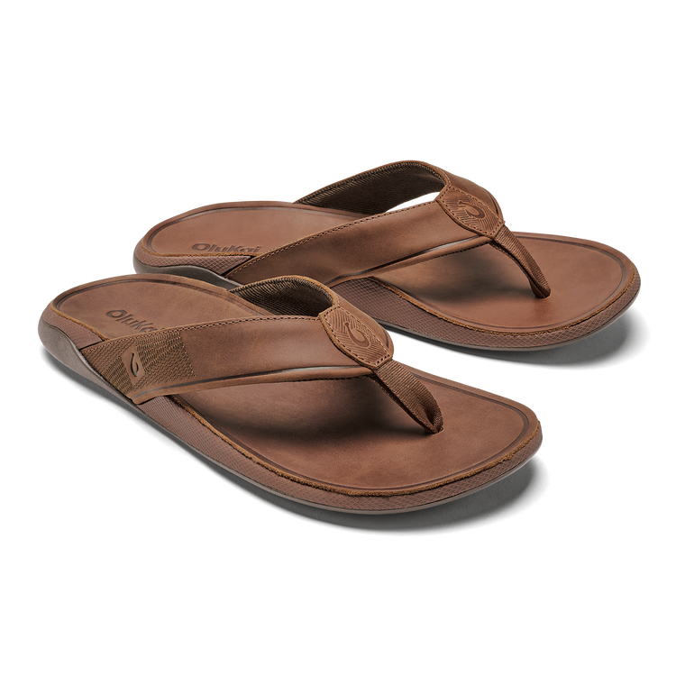Tuahine Men's Waterproof Leather Beach Sandals - Fox | OluKai