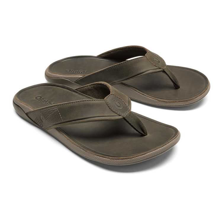 Tuahine Men's Waterproof Leather Beach Sandals - Canteen | OluKai