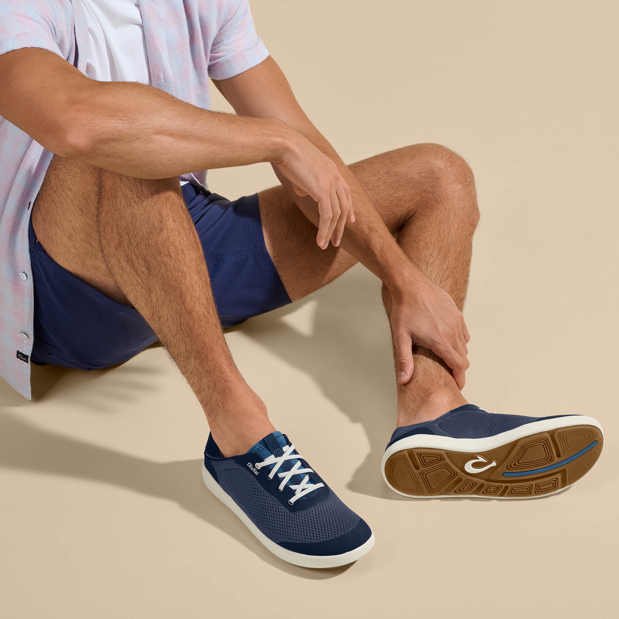 Moku Pae Men's Boat Shoes - Trench Blue / Off White | OluKai