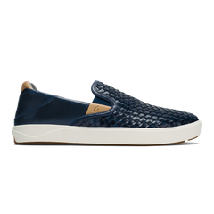 Lae ahi Lauhala Men s Leather Slip On Sneakers Ash OluKai