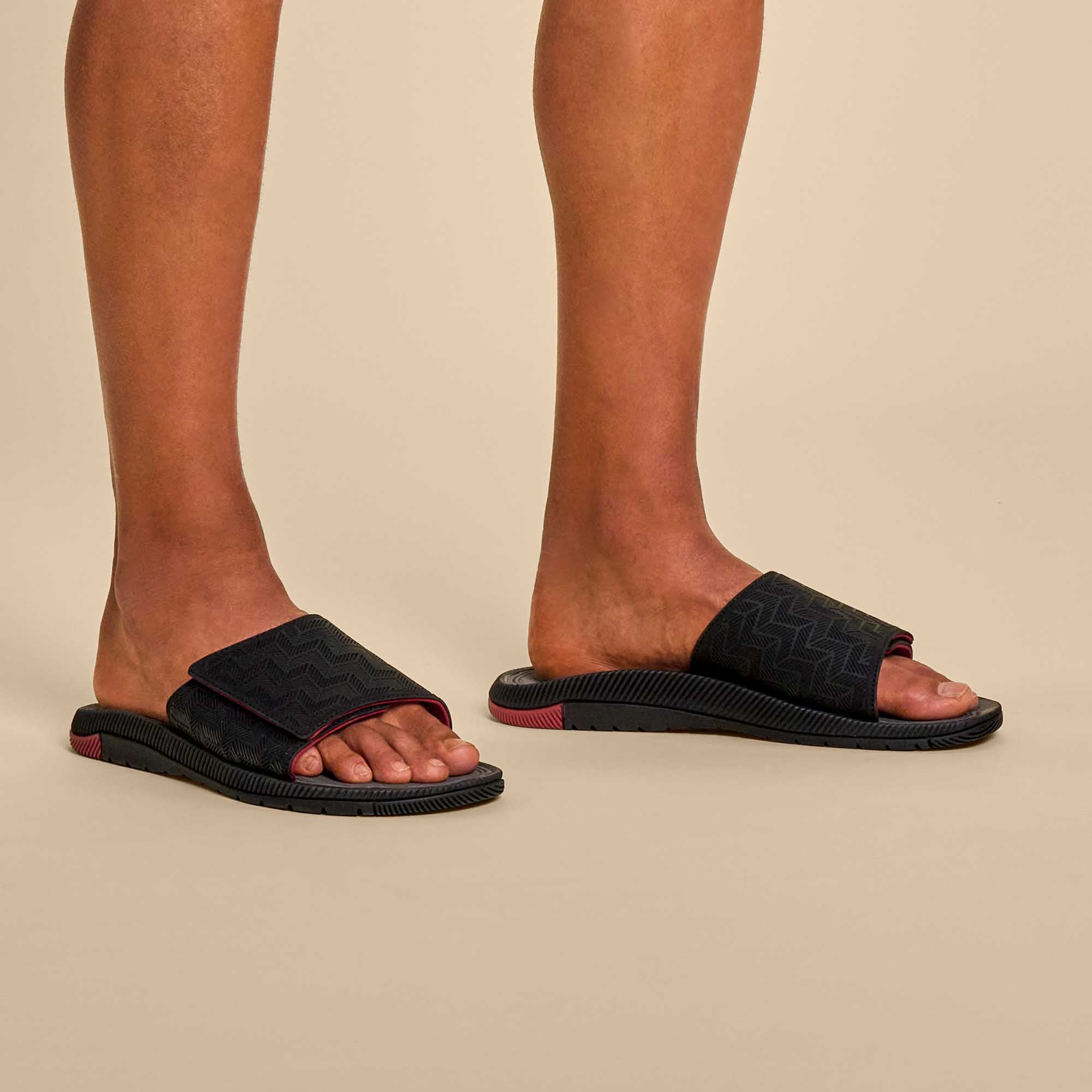 Black slide on slippers new arrivals