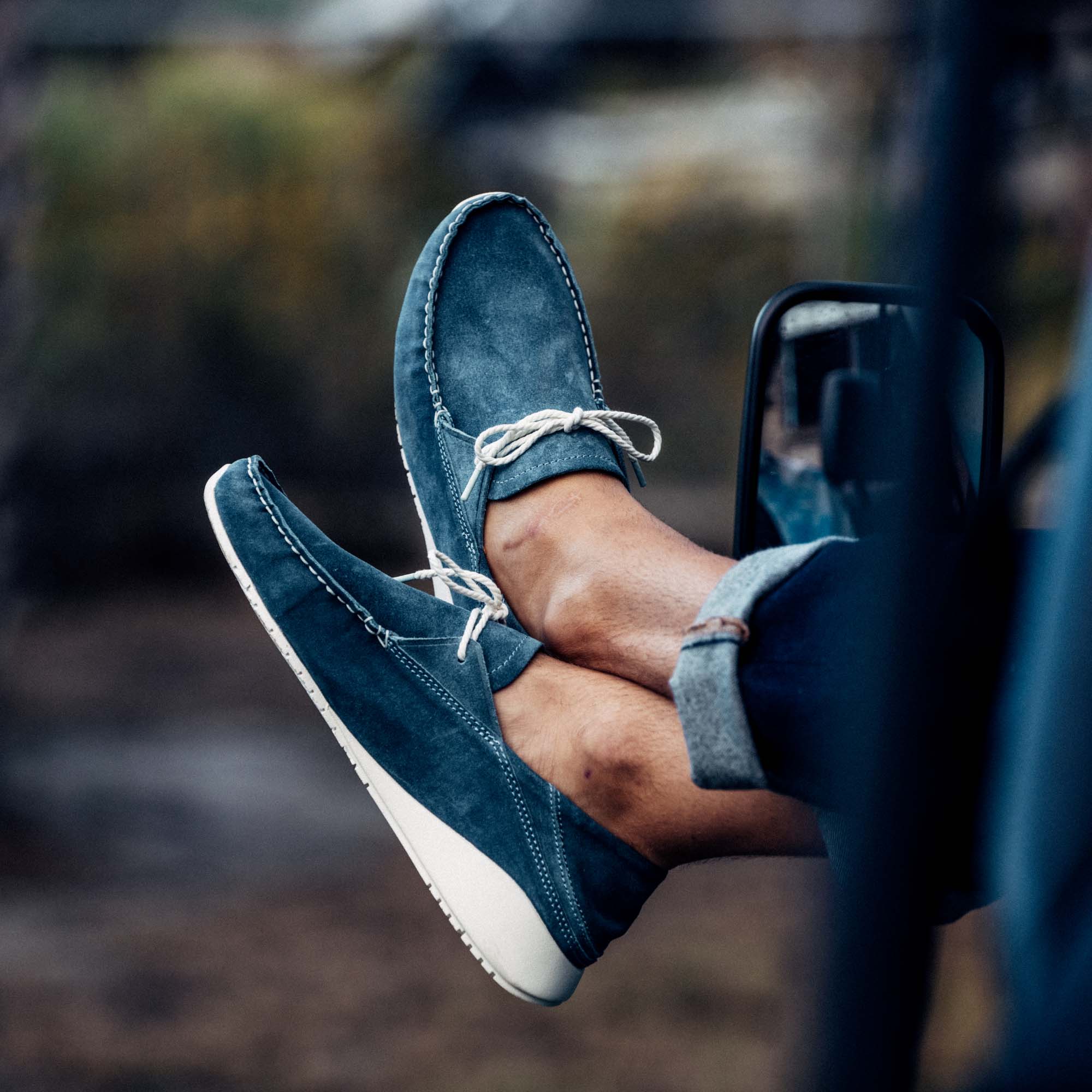 mens dark blue suede shoes
