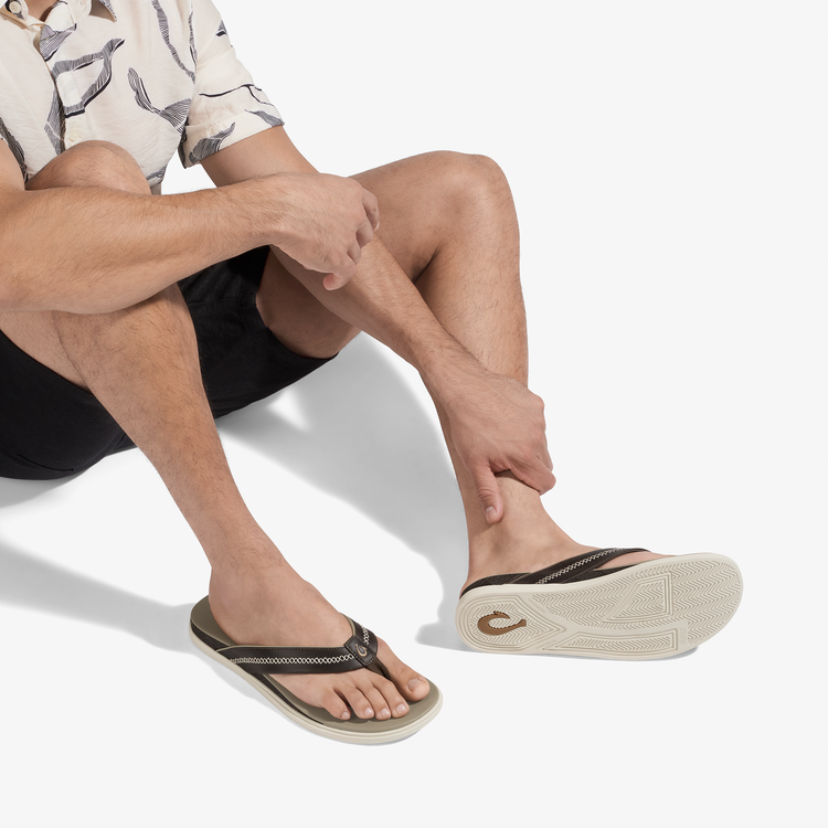 Men\'s Clay Mustang Resistant Flip Flops Arch Support Comfort Fit Sandal Shoes Ohana - Clay / Mustang | OluKai main image 4