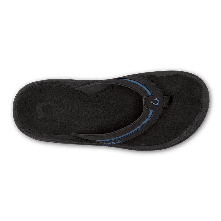 Olukai Ohana Palua Sandals Mens 9 Black Blue Flip Flop Thong Pool Beach Shoes OluKai  main image 3