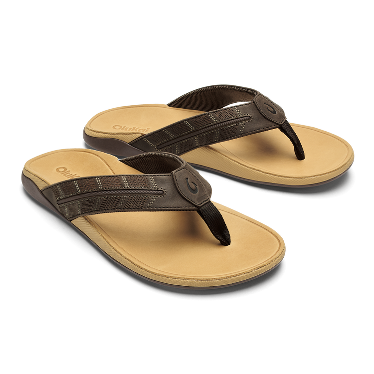 Olukai Tuahine Thong Sandals Flip Flops Beach Shoes Men’s Size 12 Brown Tuahine Men main image 4