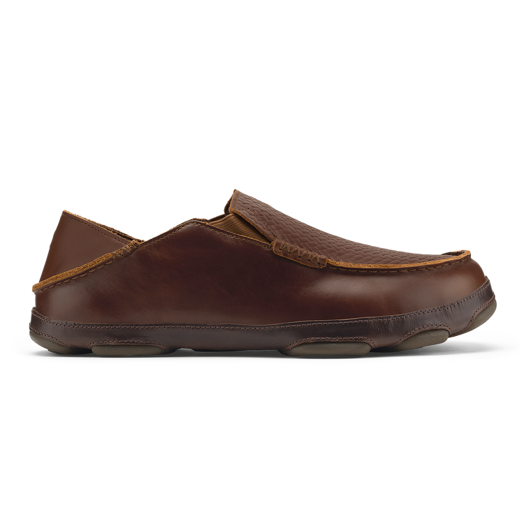 OluKai Moloā Lauhala - Toffee / Dark Java | Men’s Slip-On Shoes - Premium Hawaiian Footwear