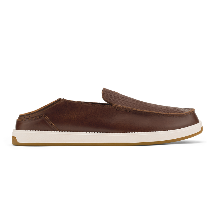 OluKai Kakaha Slip On Shoes 11 Tan Leather Drop-In Heel Loafers Olukai Kakaha Leather Slip-On Shoes for Men – Half-Moon  main image 4