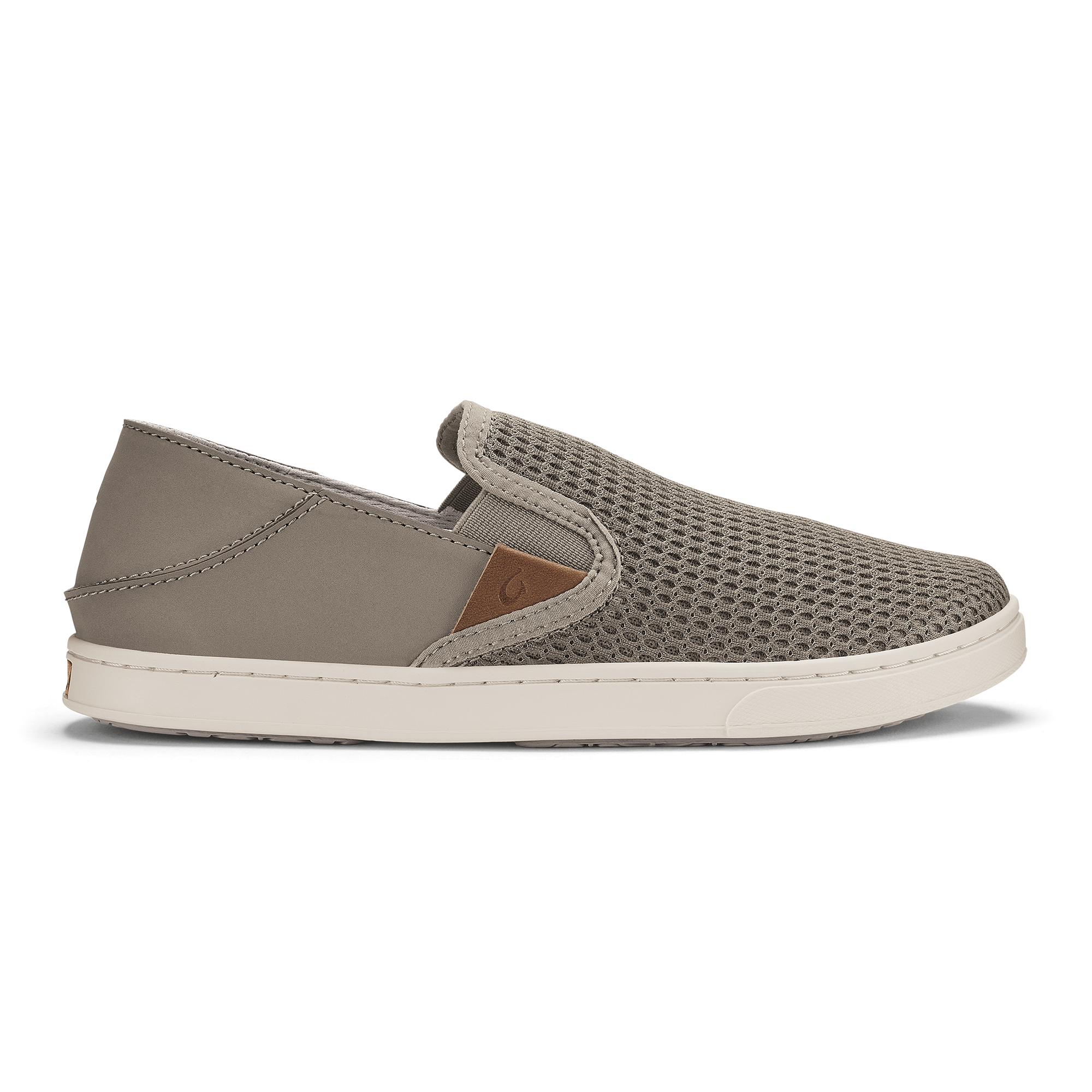 OluKai Men\'s Taupe Nubuck Mid-Top Sneakers with White Sole Olukai Shoes Women main image 3