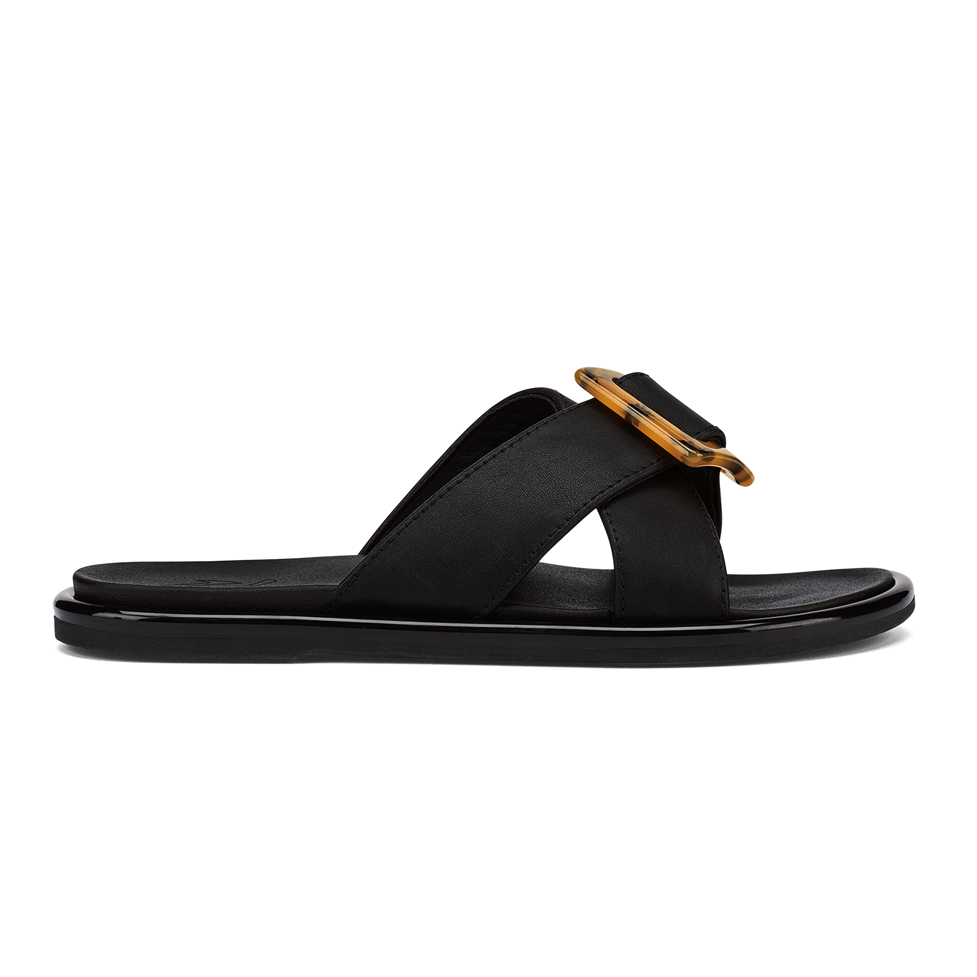La‘i Slide Women’s Slide Beach Sandals - Black | OluKai