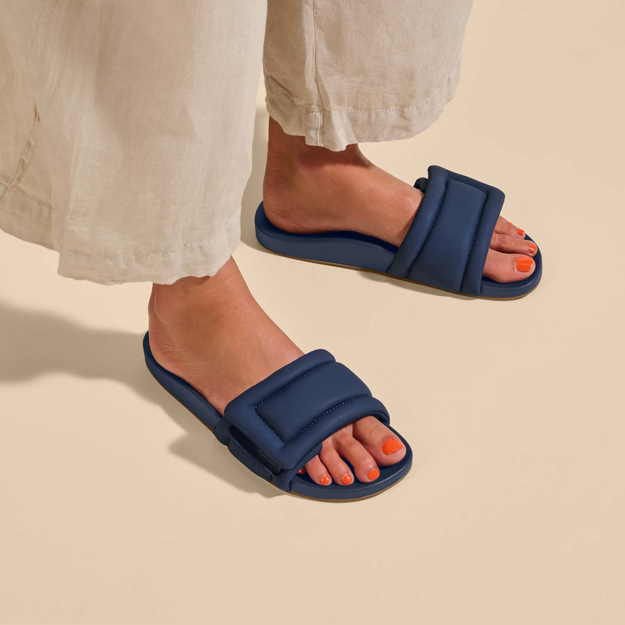 Navy comfort online sandals