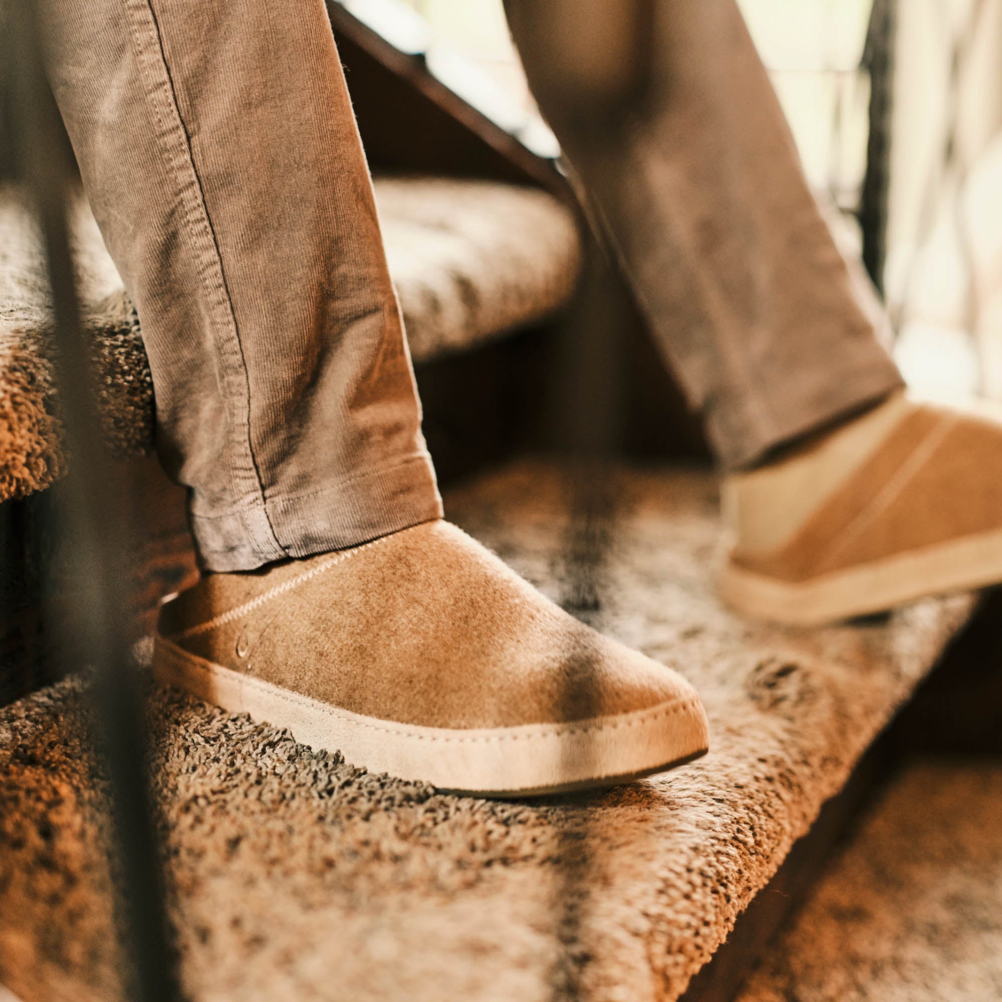 Hāmani Hulu Men's Wool Mule Slippers - Oatmeal | OluKai