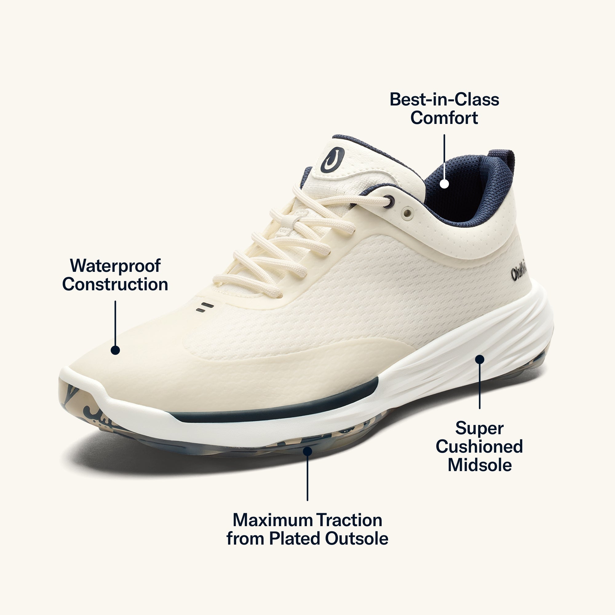 (取寄) オルカイ メンズ マケーナ OluKai men Makena White Sand/White Sand Mākena Men's Waterproof Golf Shoes - White Sand | OluKai