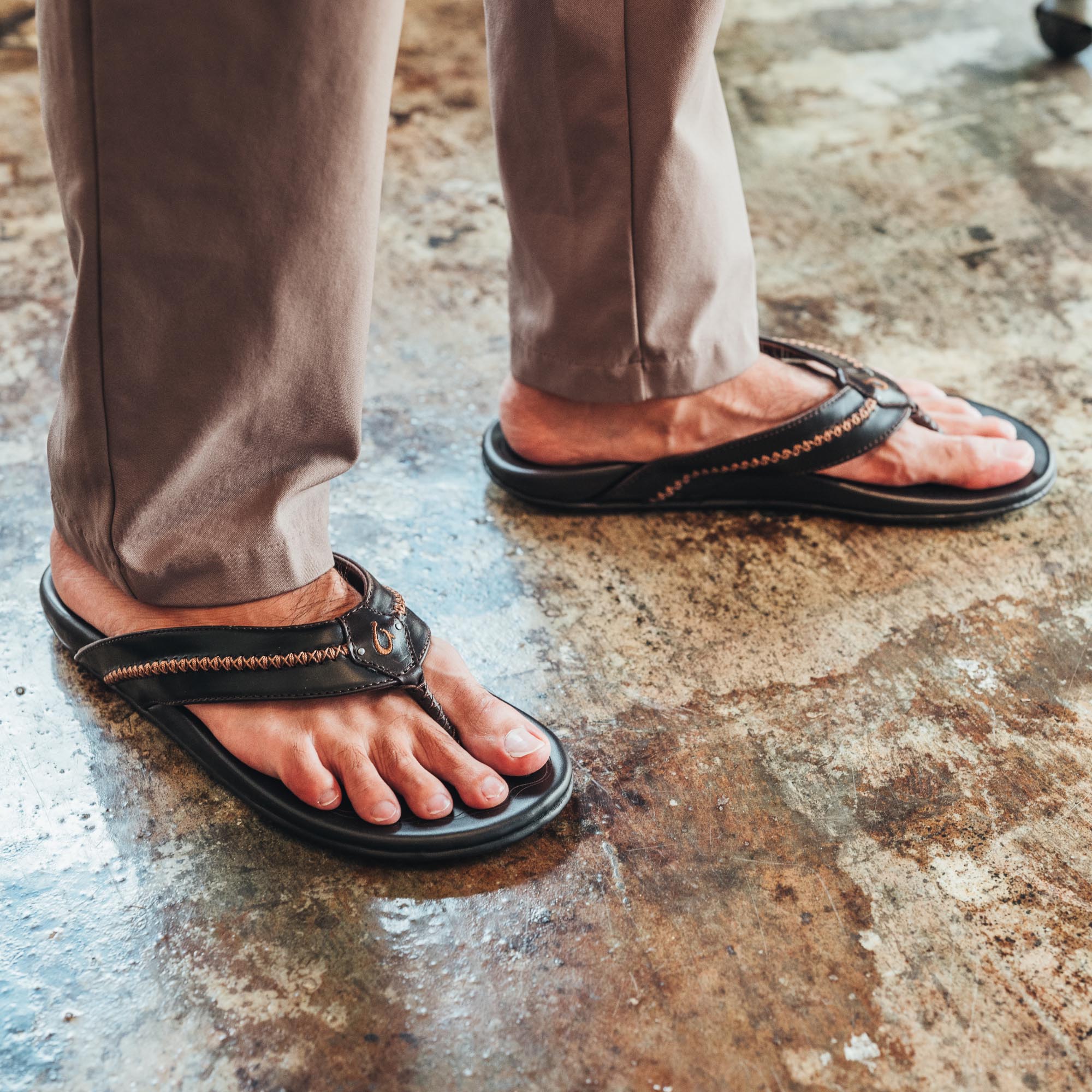 Olukai Mens Honua Leather Slip On Moc Casual Boat Shoes Brown/Tan Size 9.5  | eBay