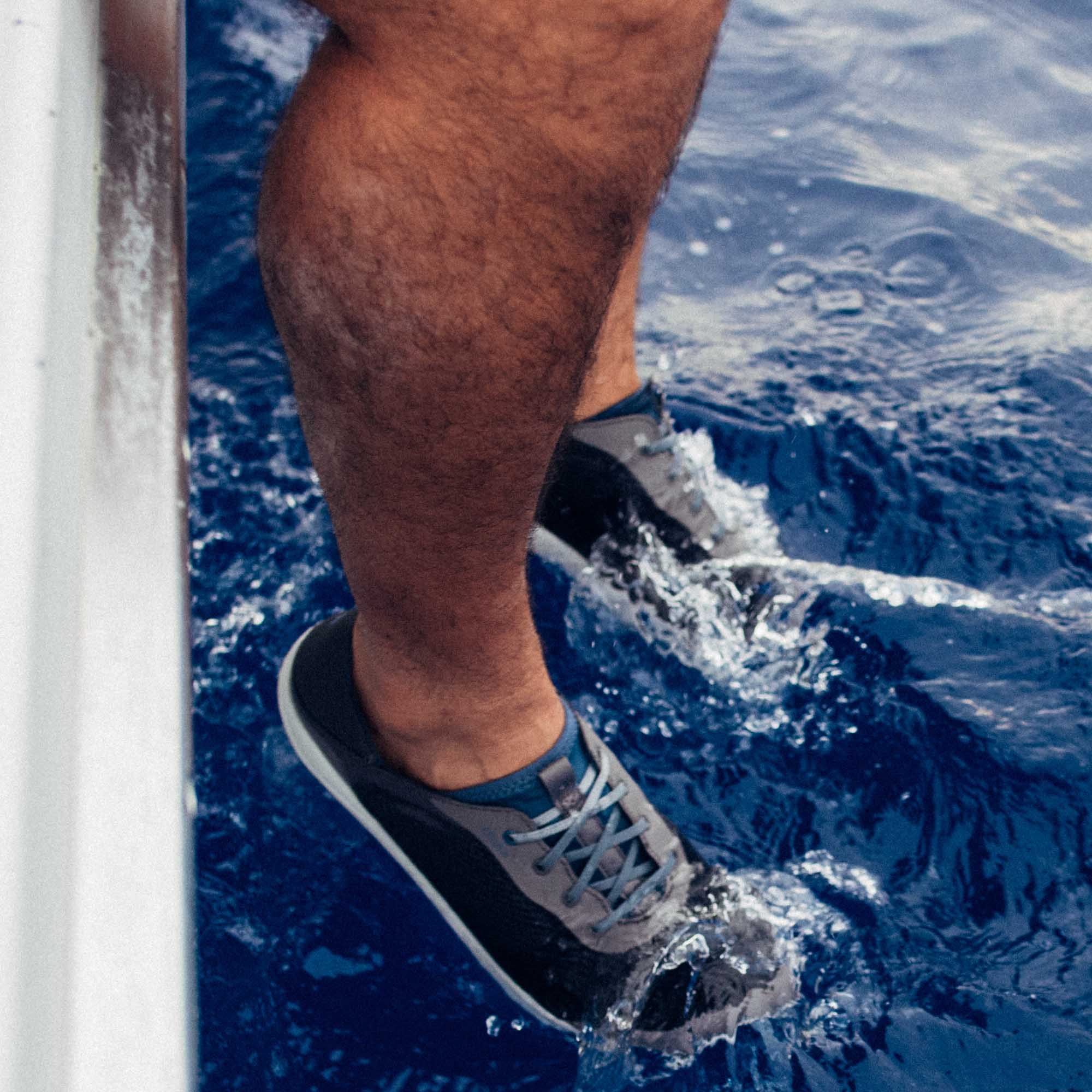 Moku Pae Men's Boat Shoes - Ash / Trench Blue | OluKai