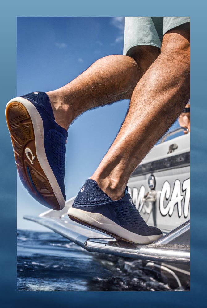 Into the Blue The modern boat shoe that every waterman needs. Mobile