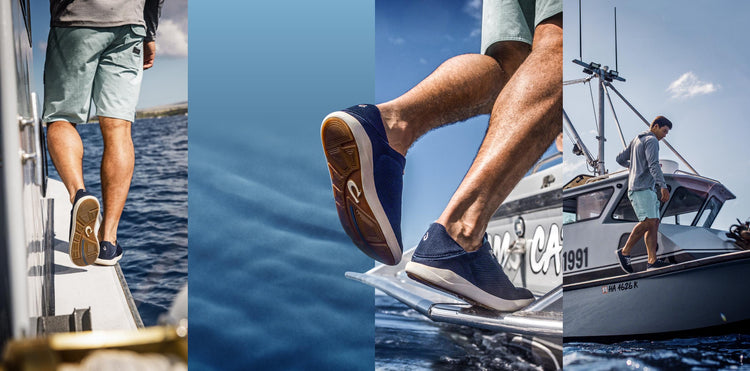 Into the Blue The modern boat shoe that every waterman needs.