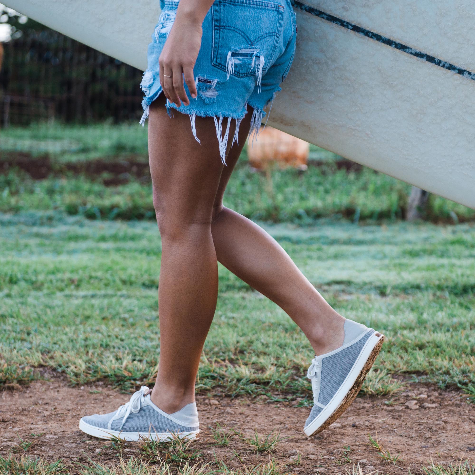 Scarpe Donna OLUKAI Pehuea Slip On – Blu/Vivide – Taglia 7.5 – Sneaker 2 In 1 Con Tacco Abbattibile