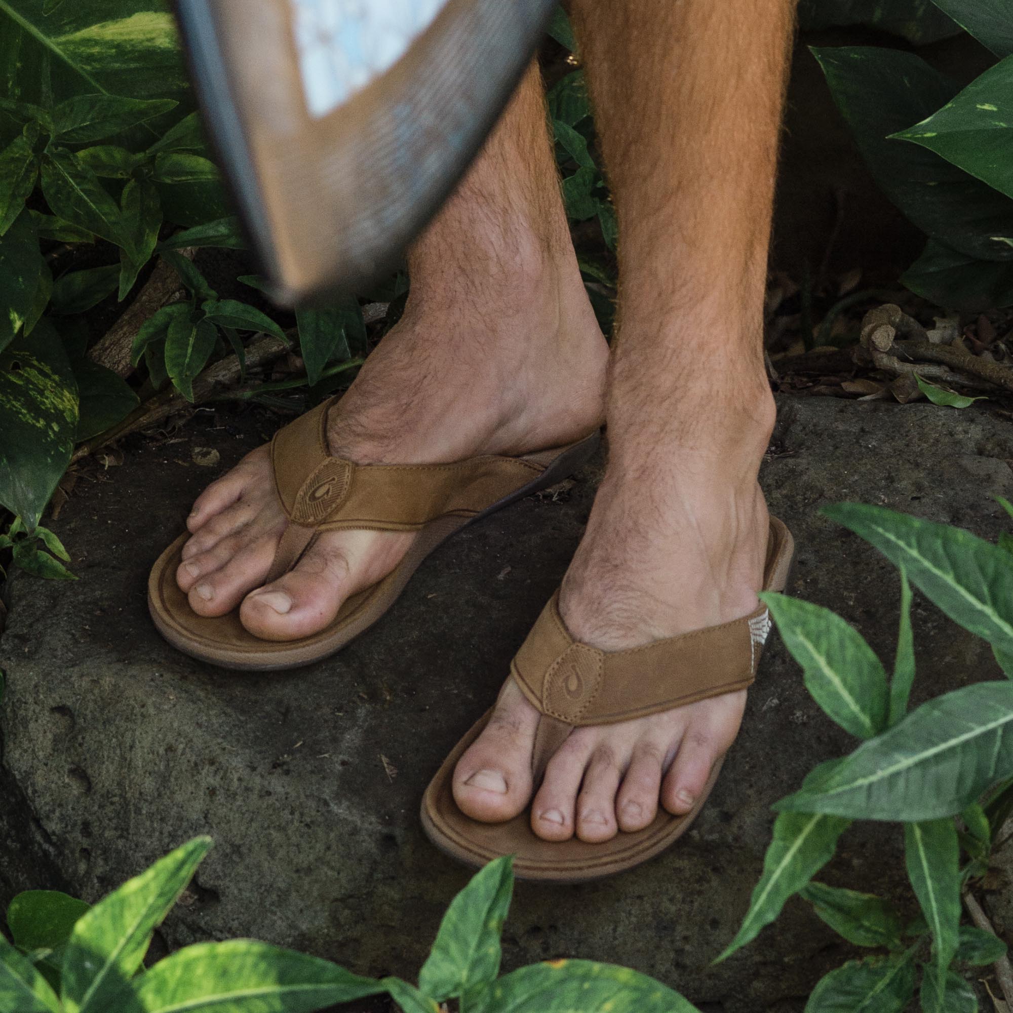Tuahine Men's Waterproof Leather Beach Sandals - Toffee | OluKai