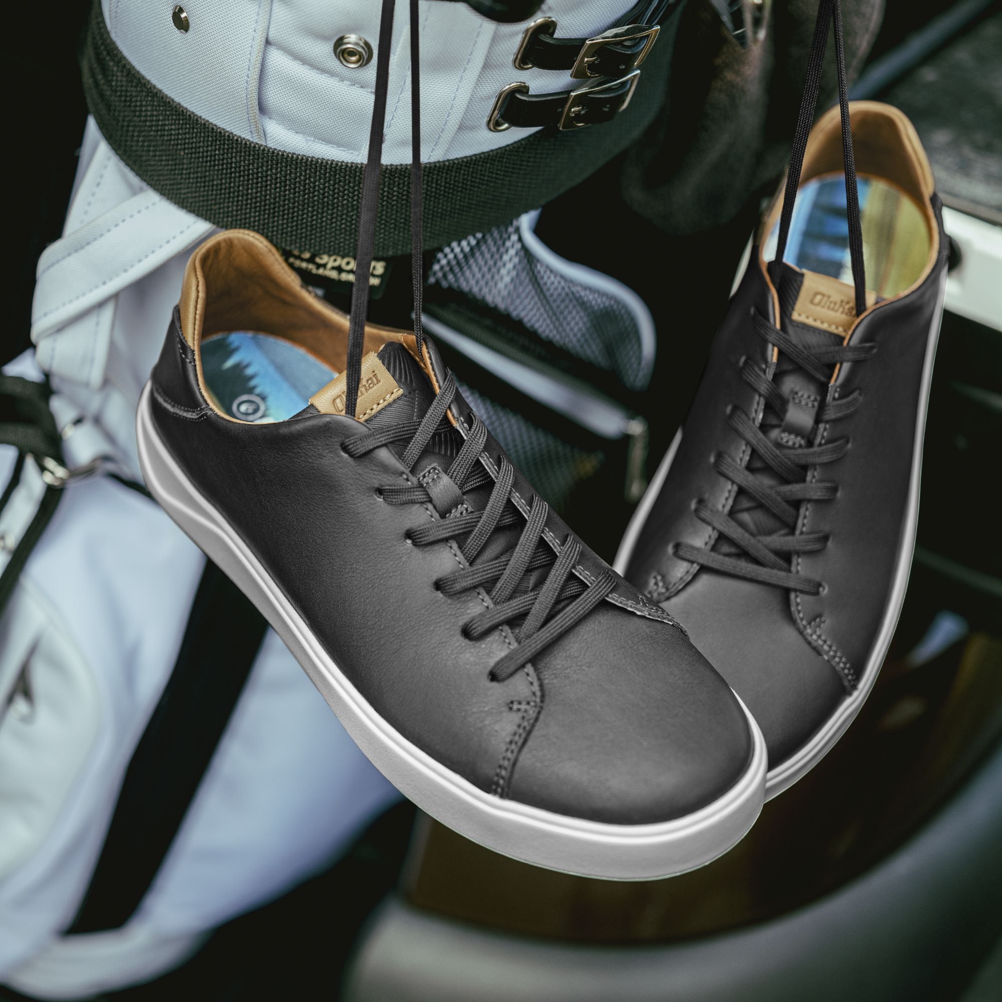 Wai‘alae Men’s Waterproof Leather Golf Shoes - White | OluKai