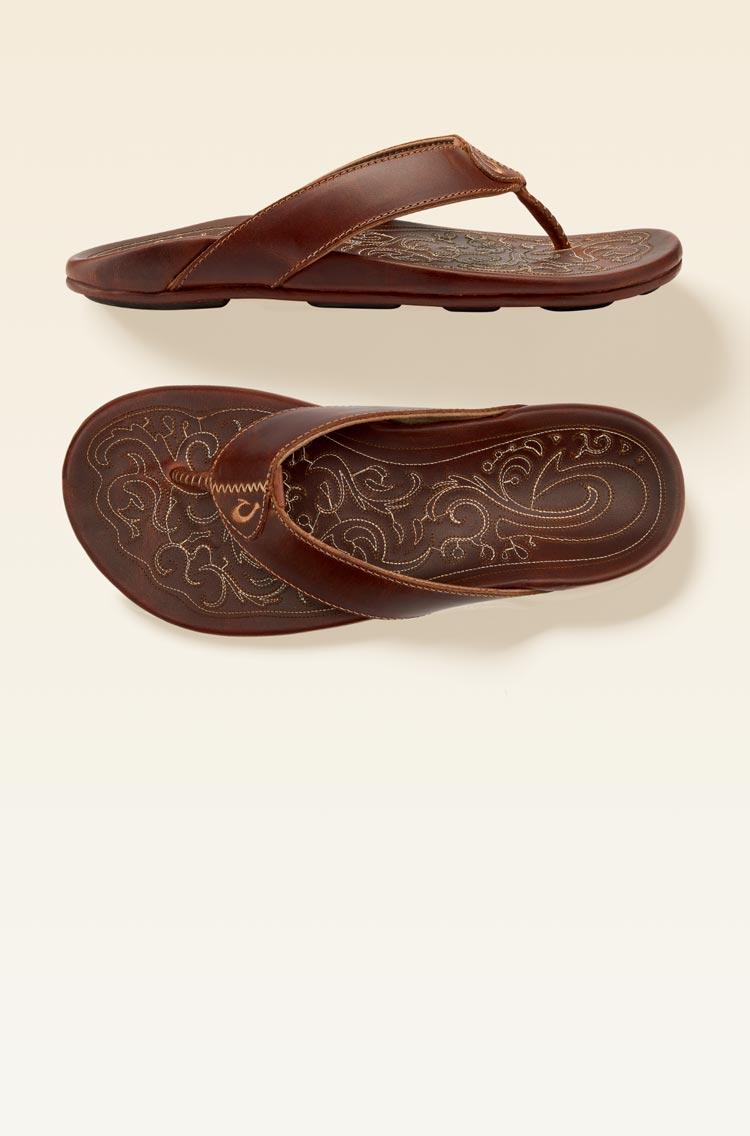 Mekila Men's Full-Grain Leather Beach Sandals - Natural | OluKai
