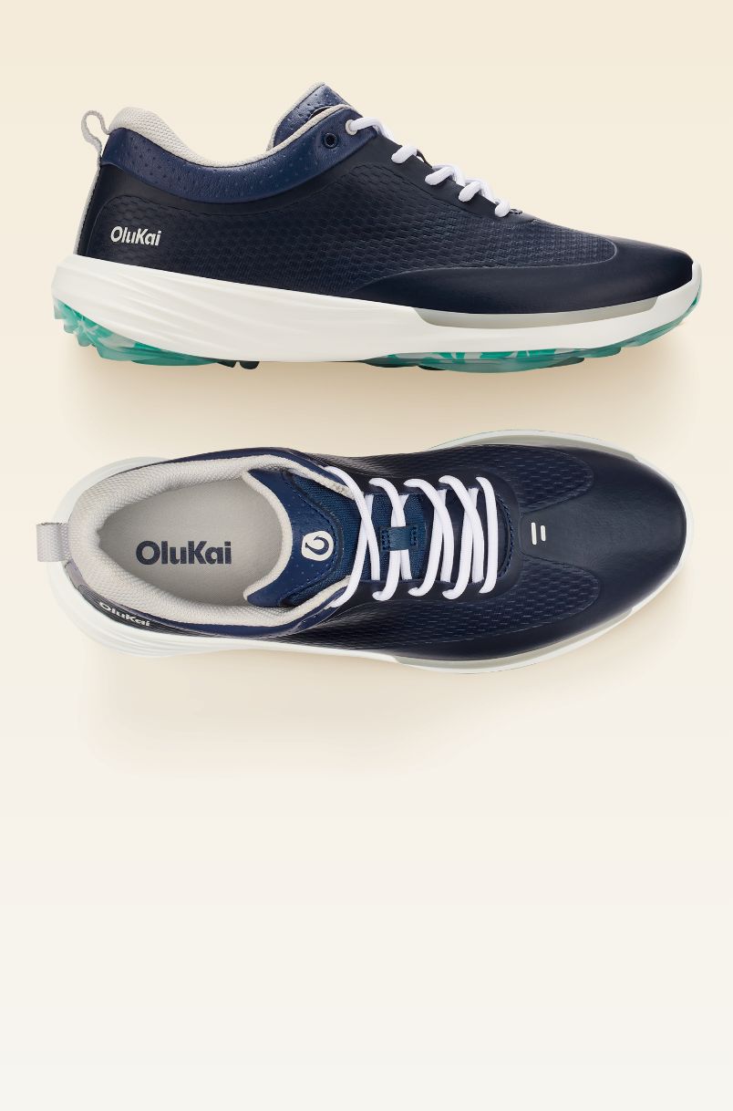 Mākena Men's Waterproof Golf Shoes - Mood Indigo | OluKai