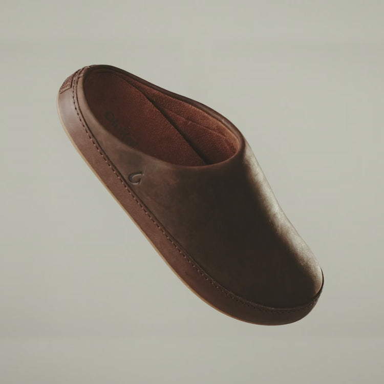 OluKai Ku\'u Dark Java Brown Leather Slide Slippers Mules Mens Size 13 10562-4848 OluKai Ku main image 4