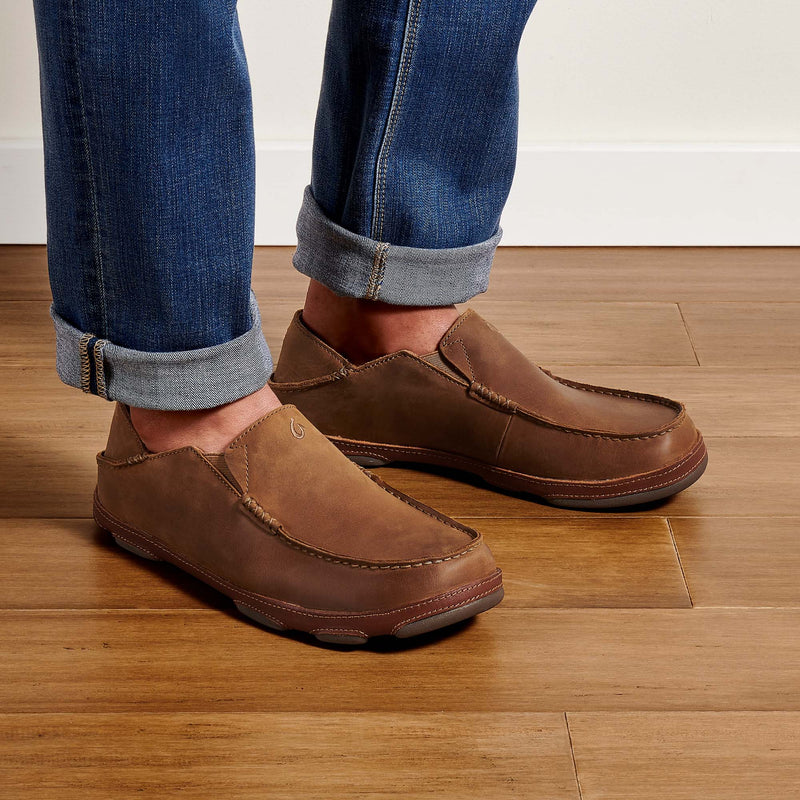 Olukai Mens Moloa Black Toffee Men’s Slip-On Leather‎ Shoes ~ Sz 11.5, 44.5 Olukai Mens Moloa Black Toffee Men main image 2