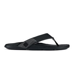 Tuahine Men's Waterproof Leather Beach Sandals - Black | OluKai