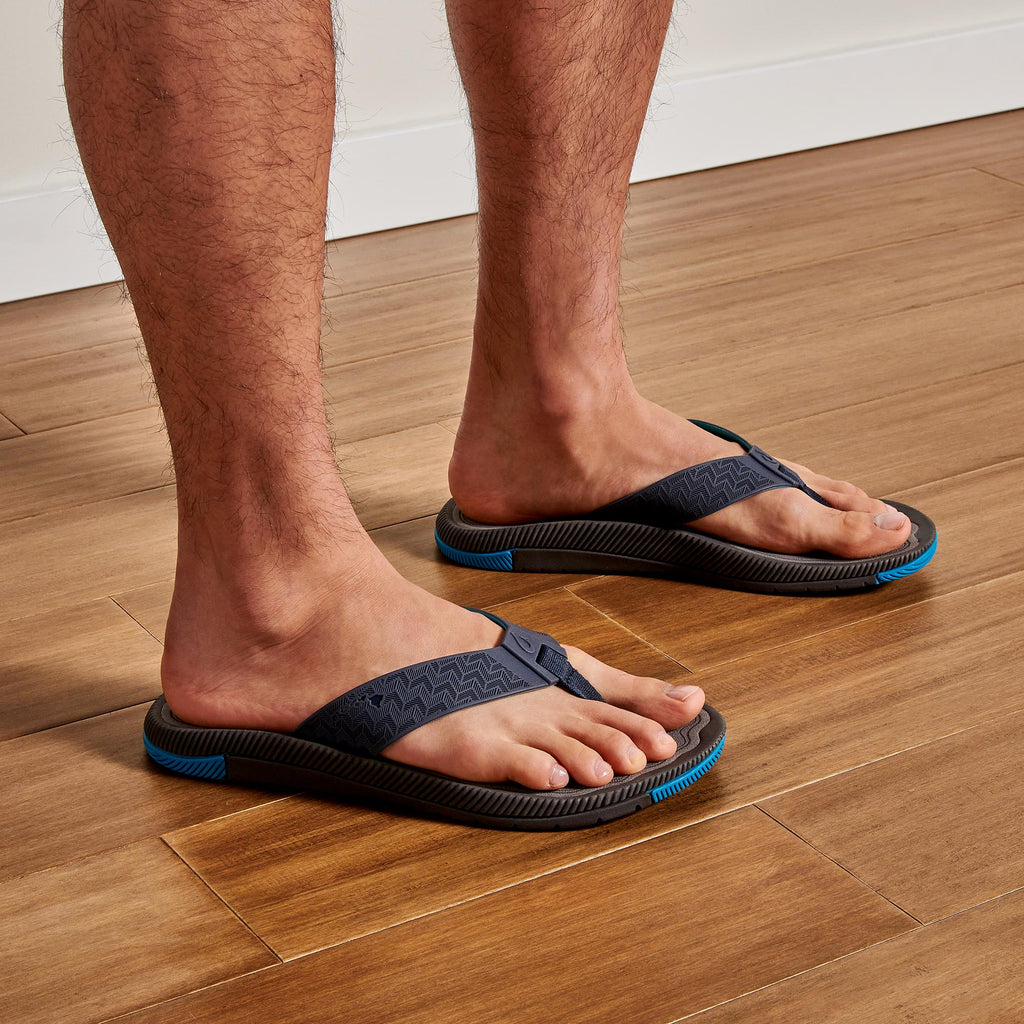 Karriere Vind mesh Awiki Men's Beach Sandals - Trench Blue / Pavement | OluKai