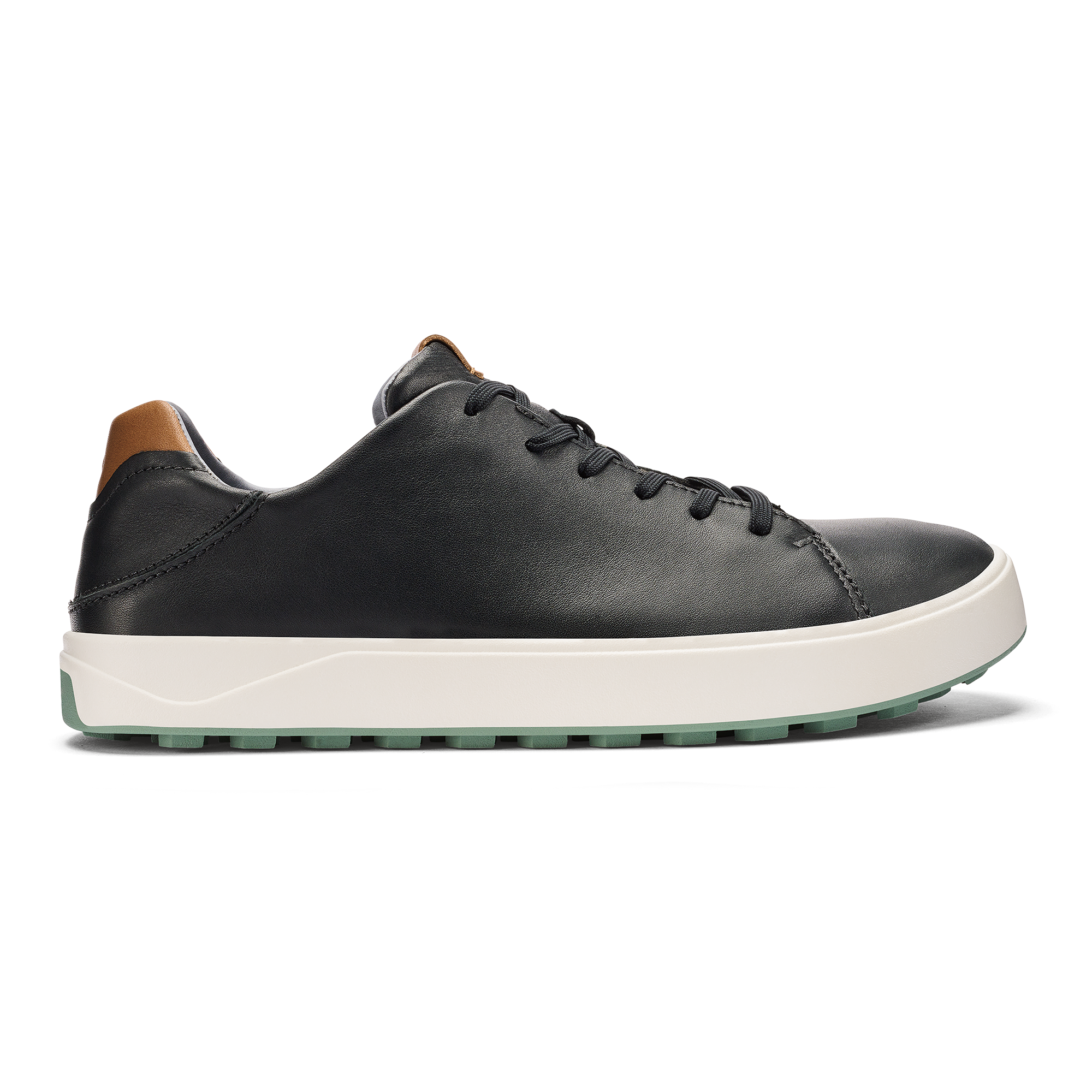 Wai‘alae Men’s Waterproof Leather Golf Shoes - Black | OluKai