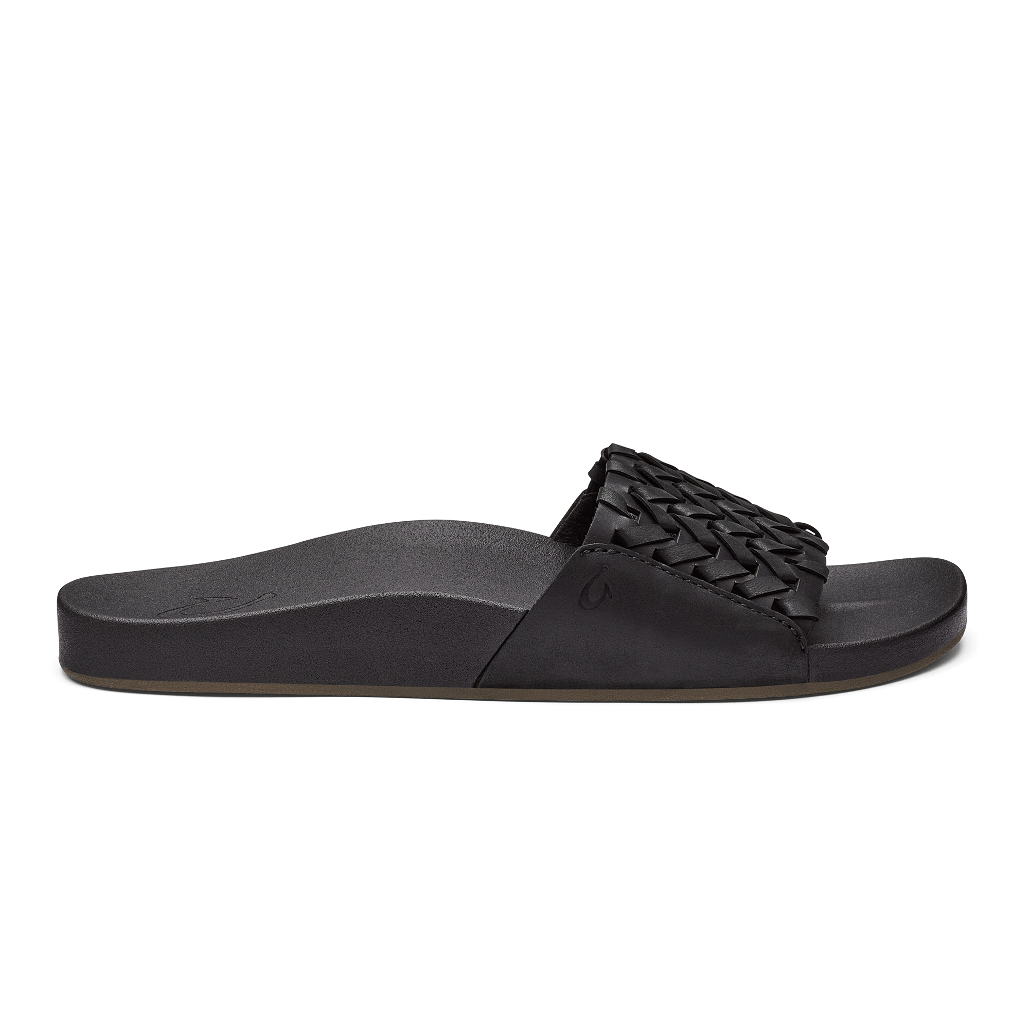 Kāmola Women’s Leather Slide Sandals - Black | OluKai
